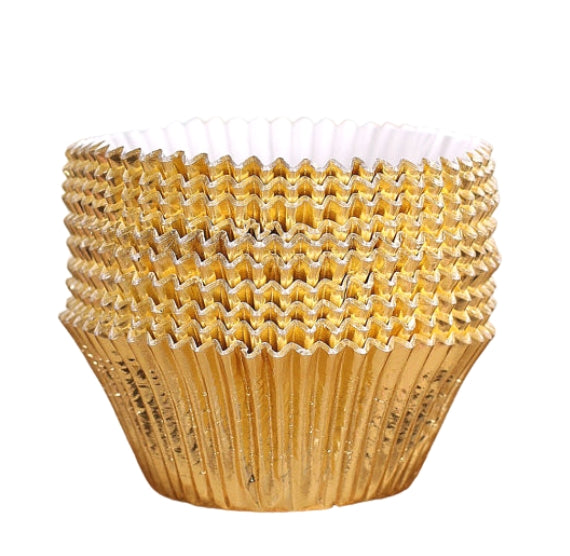 Bulk Jumbo Cupcake Liners: Gold Foil | www.sprinklebeesweet.com