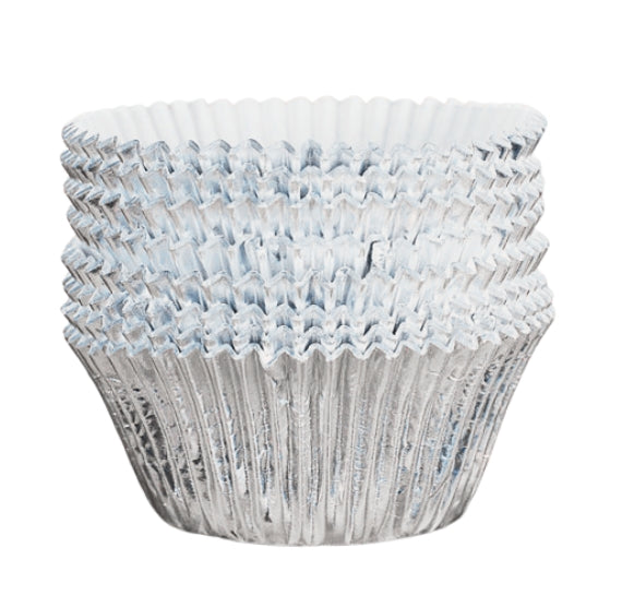 Bulk Jumbo Cupcake Liners: Silver Foil | www.sprinklebeesweet.com