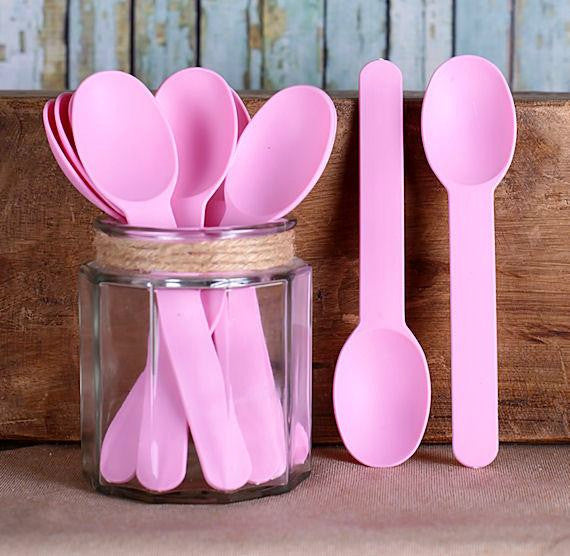 Biodegradable Ice Cream Spoons: Light Pink | www.sprinklebeesweet.com