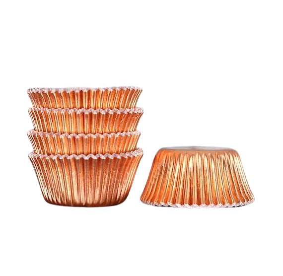 Bulk Mini Cupcake Liners: Copper Foil | www.sprinklebeesweet.com