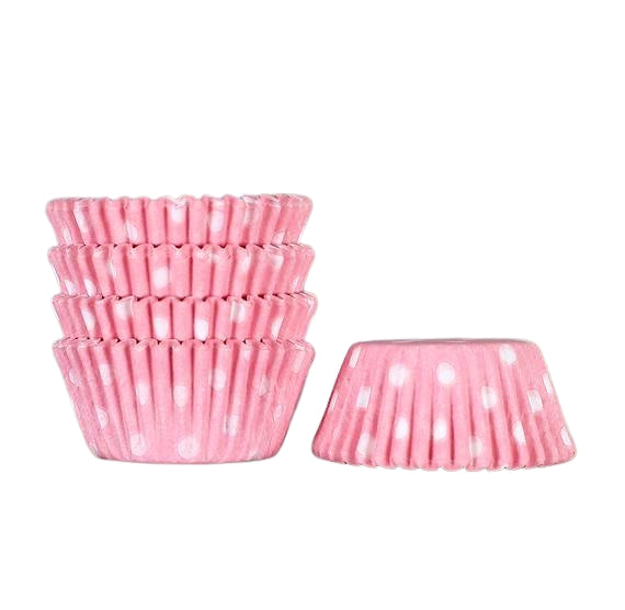 Bulk Mini Light Pink Cupcake Liners: Polka Dot | www.sprinklebeesweet.com