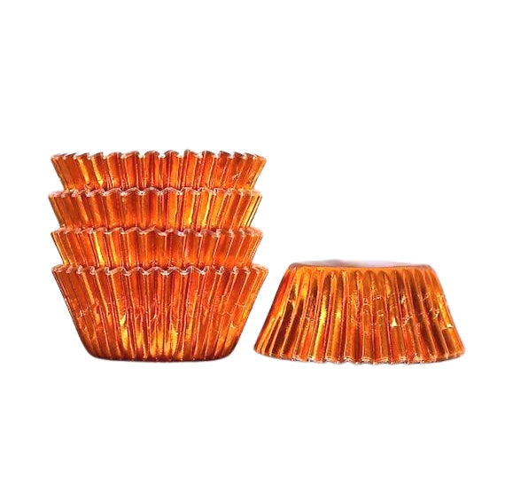 Shop Bulk Mini Cupcake Liners: Orange Foil Wholesale Cupcake