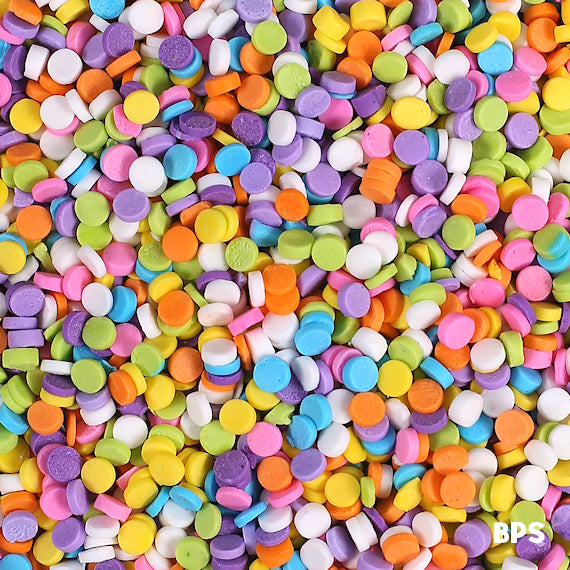 Mini Dot Sprinkles: Bright Pastel Rainbow - 3mm | www.sprinklebeesweet.com