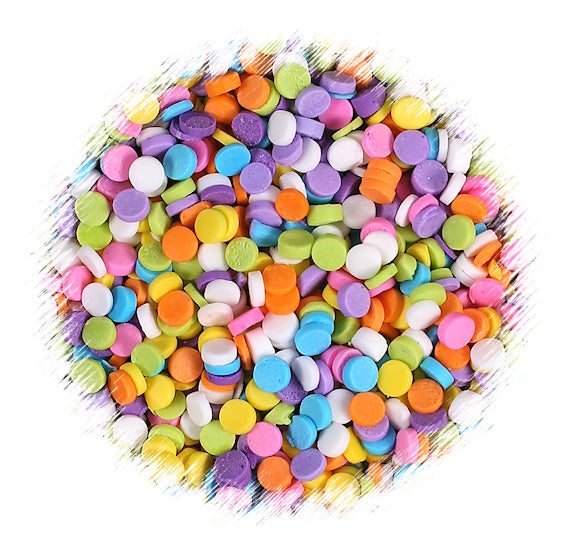 Mini Dot Sprinkles: Bright Pastel Rainbow - 3mm | www.sprinklebeesweet.com