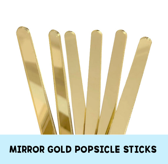 Mirror Gold Popsicle Sticks: Acrylic Cakesicle Sticks | www.sprinklebeesweet.com