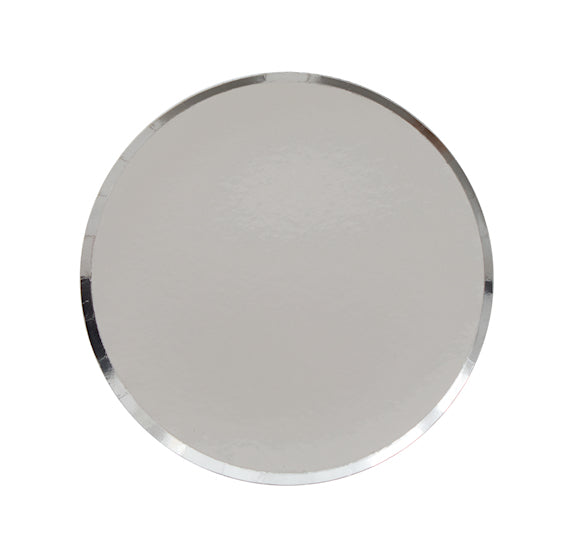 Oh Happy Day Large Plates: 9" Metallic Silver | www.sprinklebeesweet.com