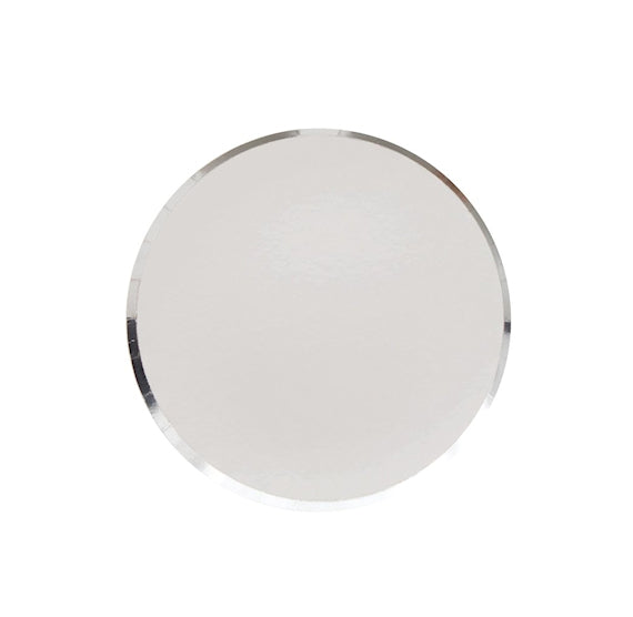 Oh Happy Day Small Plates: 7" Metallic Silver | www.sprinklebeesweet.com