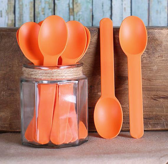 Reusable Ice Cream Spoons: Orange | www.sprinklebeesweet.com