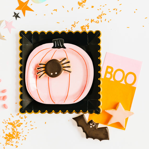 Halloween Plates: Pink Pumpkin | www.sprinklebeesweet.com