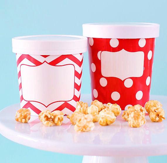 Large Ice Cream Containers: Red Polka Dot | www.sprinklebeesweet.com