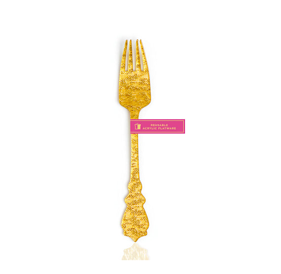 Acrylic Gold Fork: Single Cake Fork | www.sprinklebeesweet.com