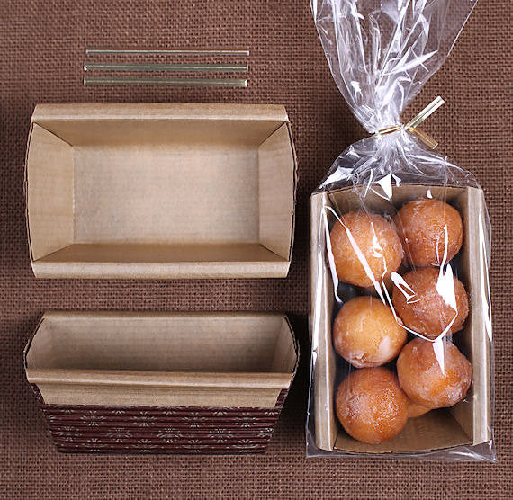 Shop Small Loaf Pan Kit with Brown Loaf Pans, Bags and Ties Set of