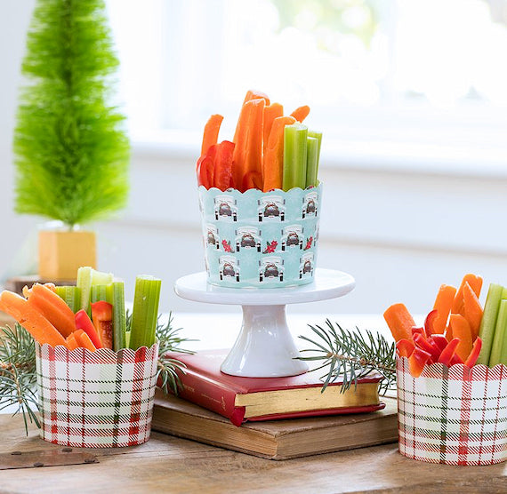 Christmas Baking Cups: Truck & Plaid | www.sprinklebeesweet.com