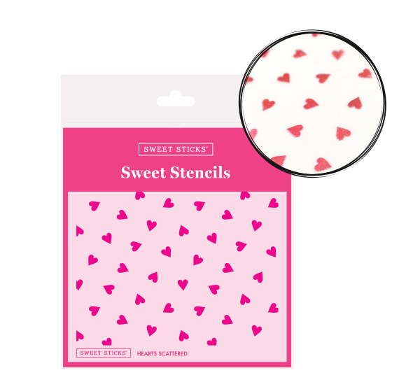 Sweet Stencils: Scattered Hearts | www.sprinklebeesweet.com