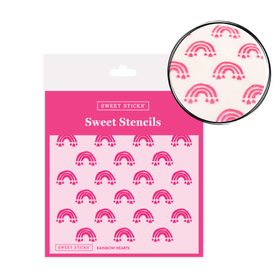 Sweet Stencils: Rainbow Hearts | www.sprinklebeesweet.com