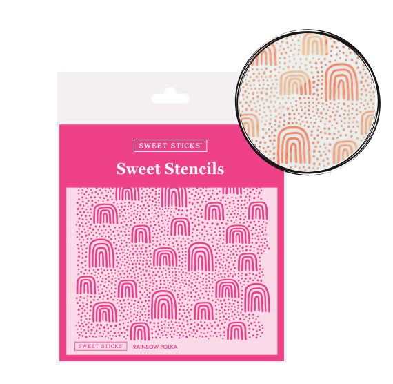 Sweet Stencils: Rainbow Polka Dots | www.sprinklebeesweet.com