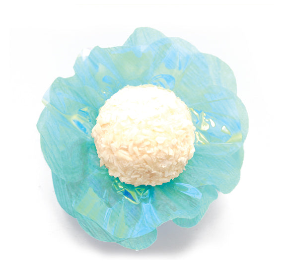 Violet Flower Candy Cups: Pearly Aqua | www.sprinklebeesweet.com