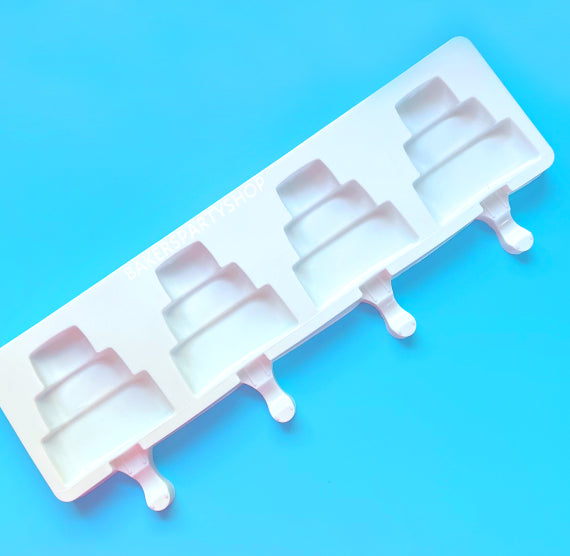 Wedding Cake Cakesicle Mold: 2 Styles | www.sprinklebeesweet.com