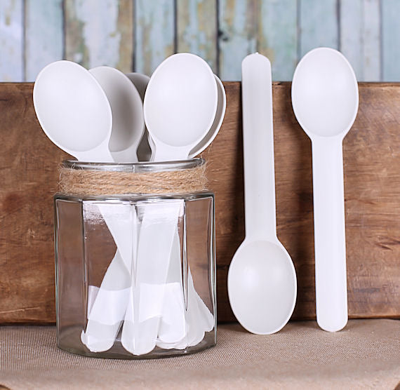 Biodegradable Ice Cream Spoons: White | www.sprinklebeesweet.com