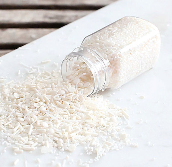 Bulk Sprinklefetti Wedding White Sprinkle Mix | www.sprinklebeesweet.com