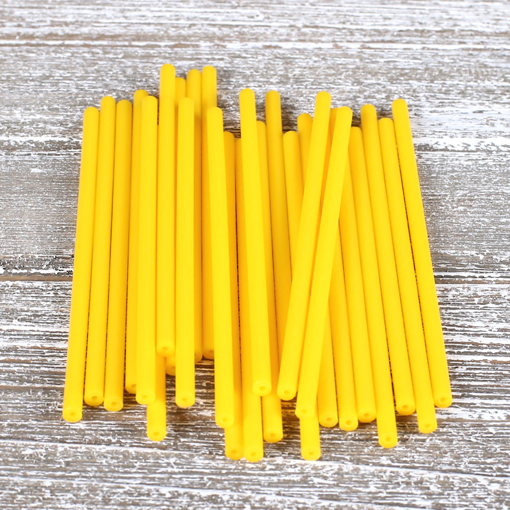 Yellow Lollipop Sticks: 4.5" | www.sprinklebeesweet.com