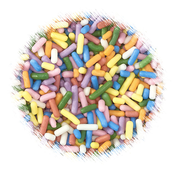 Pastel Rainbow Jimmies: All Natural | www.sprinklebeesweet.com