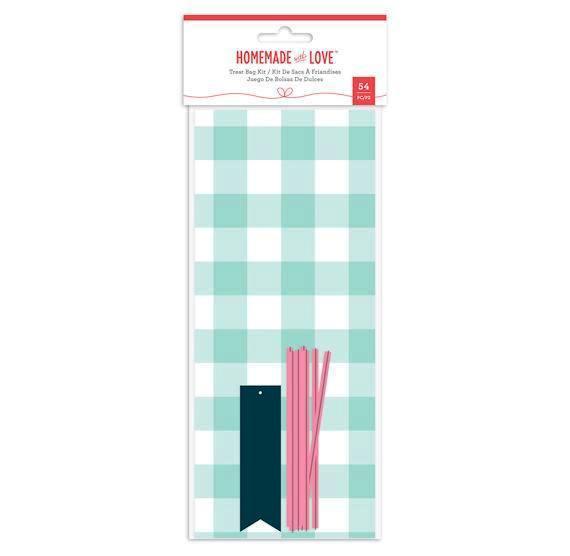 Picnic Check Treat Bags Kit: Aqua | www.sprinklebeesweet.com