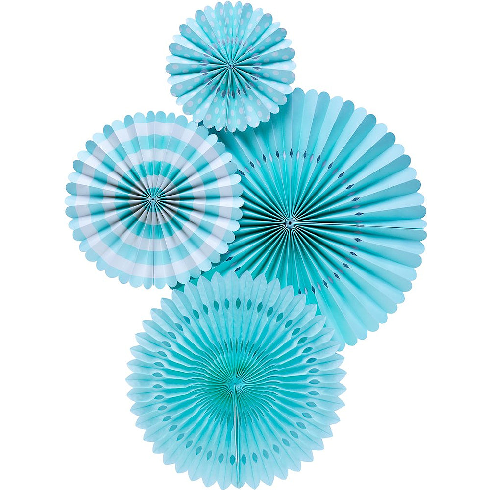 Aqua Party Fans | www.sprinklebeesweet.com
