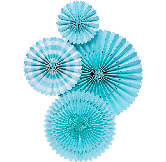 Aqua Party Fans | www.sprinklebeesweet.com