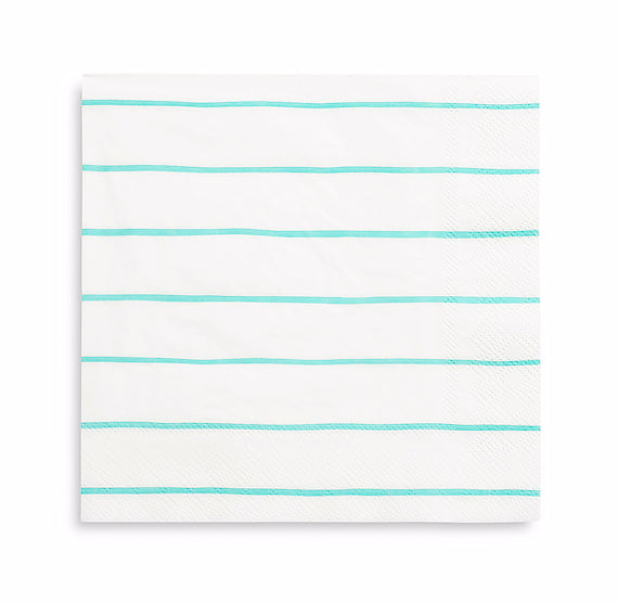 Striped Aqua Napkins: Large | www.sprinklebeesweet.com