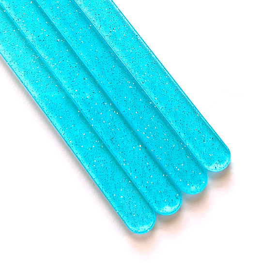 Acrylic Popsicle Sticks: Glitter Aqua Blue | www.sprinklebeesweet.com