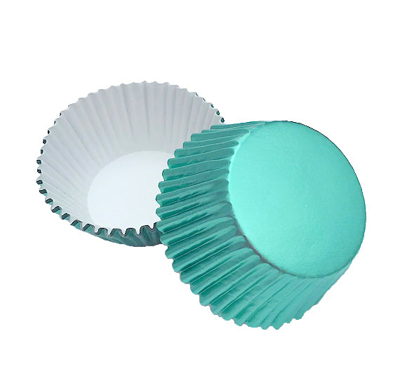 Bulk Cupcake Liners: Aqua Foil | www.sprinklebeesweet.com