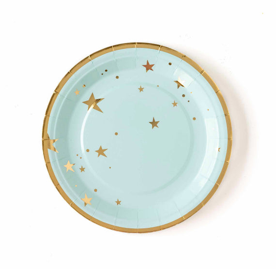 Baby Blue Plates with Stars: 9" | www.sprinklebeesweet.com