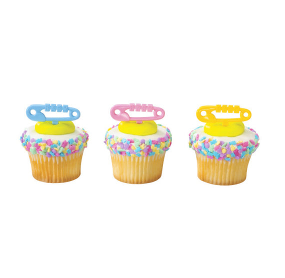 Baby Diaper Pins Cupcake Picks | www.sprinklebeesweet.com
