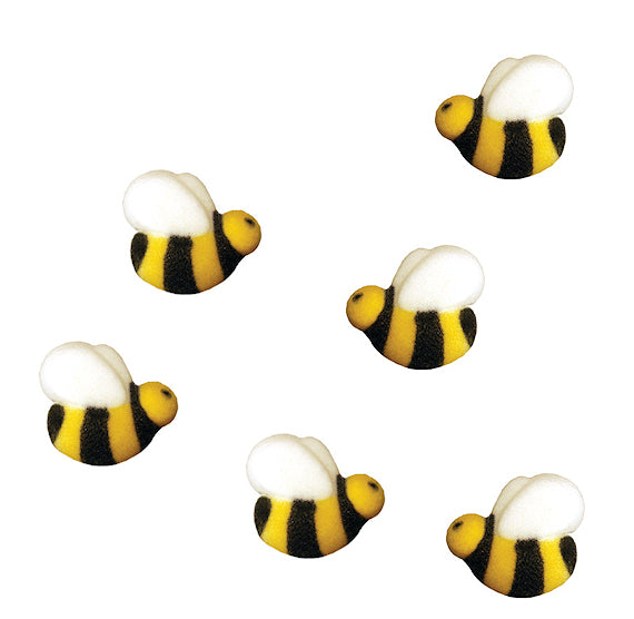 Icing Bees | 16 Bees | Mini Icing Bees| Edible Bumble Bees | Icing Flowers  | Bee Sprinkles | Custom Sprinkles | Sprinkle Mix | White Flowers | Royal