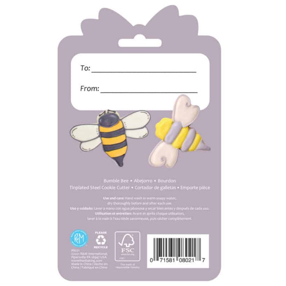 Carded Bumble Bee Cookie Cutter | www.sprinklebeesweet.com