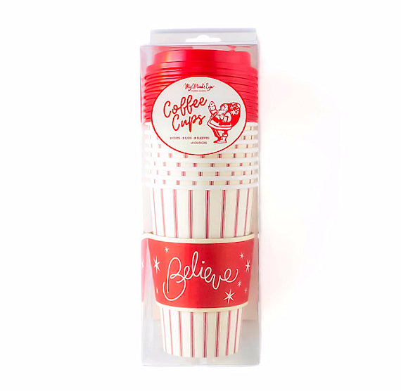 Christmas Coffee Cups: Believe | www.sprinklebeesweet.com