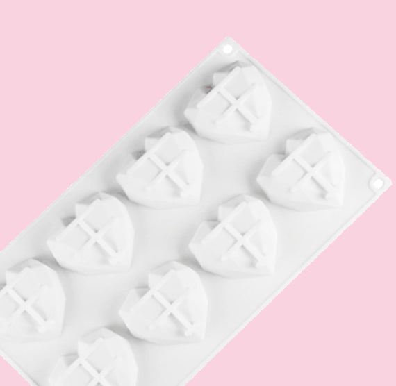 Geometric Heart Cake Gem Mold | www.sprinklebeesweet.com