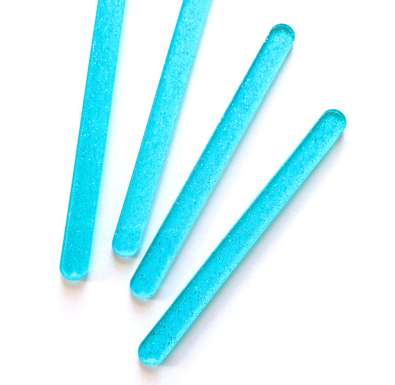 Acrylic Popsicle Sticks: Glitter Aqua Blue | www.sprinklebeesweet.com