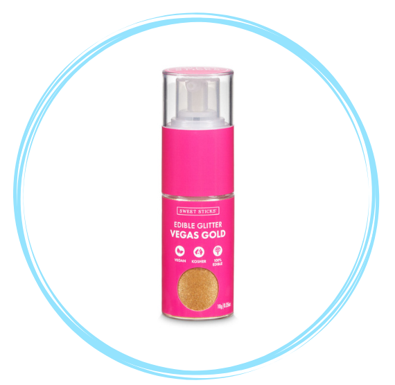 Sweet Sticks Edible Glitter Pump: Vegas Gold | www.sprinklebeesweet.com