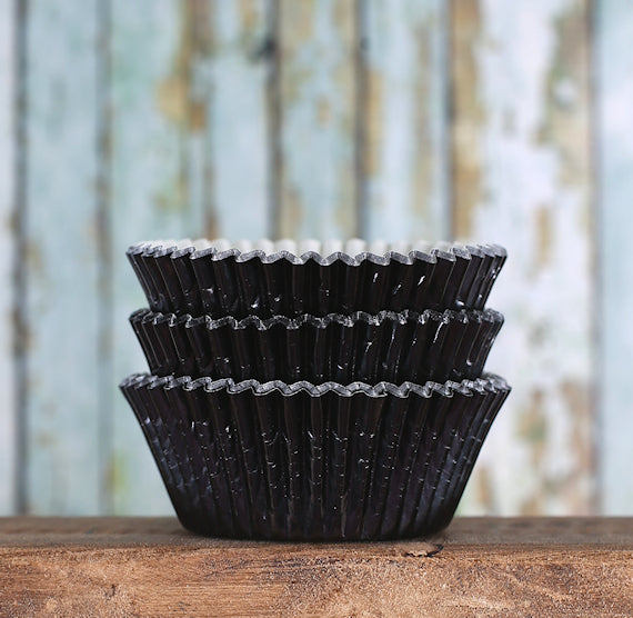 Bulk Cupcake Liners: Black Foil | www.sprinklebeesweet.com