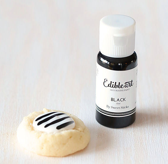 Black Edible Art Paint | www.sprinklebeesweet.com