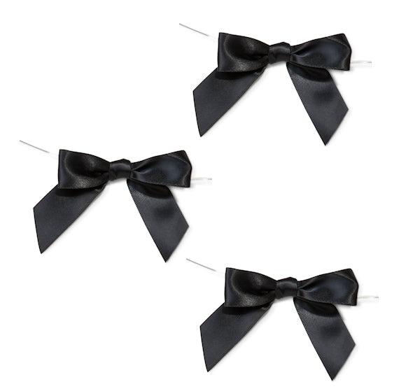 Black Bows with Ties: 3" | www.sprinklebeesweet.com