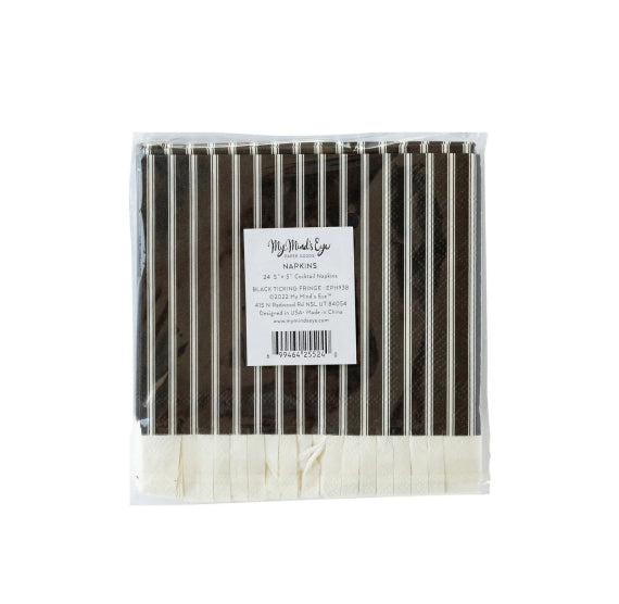 Black and White Stiped Napkins with Fringe | www.sprinklebeesweet.com
