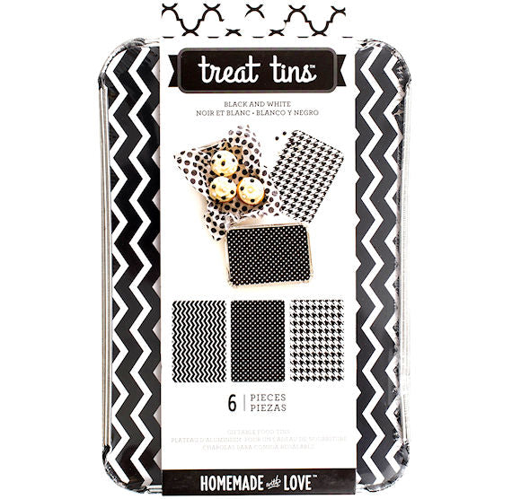Large Treat Tins: Black and White | www.sprinklebeesweet.com