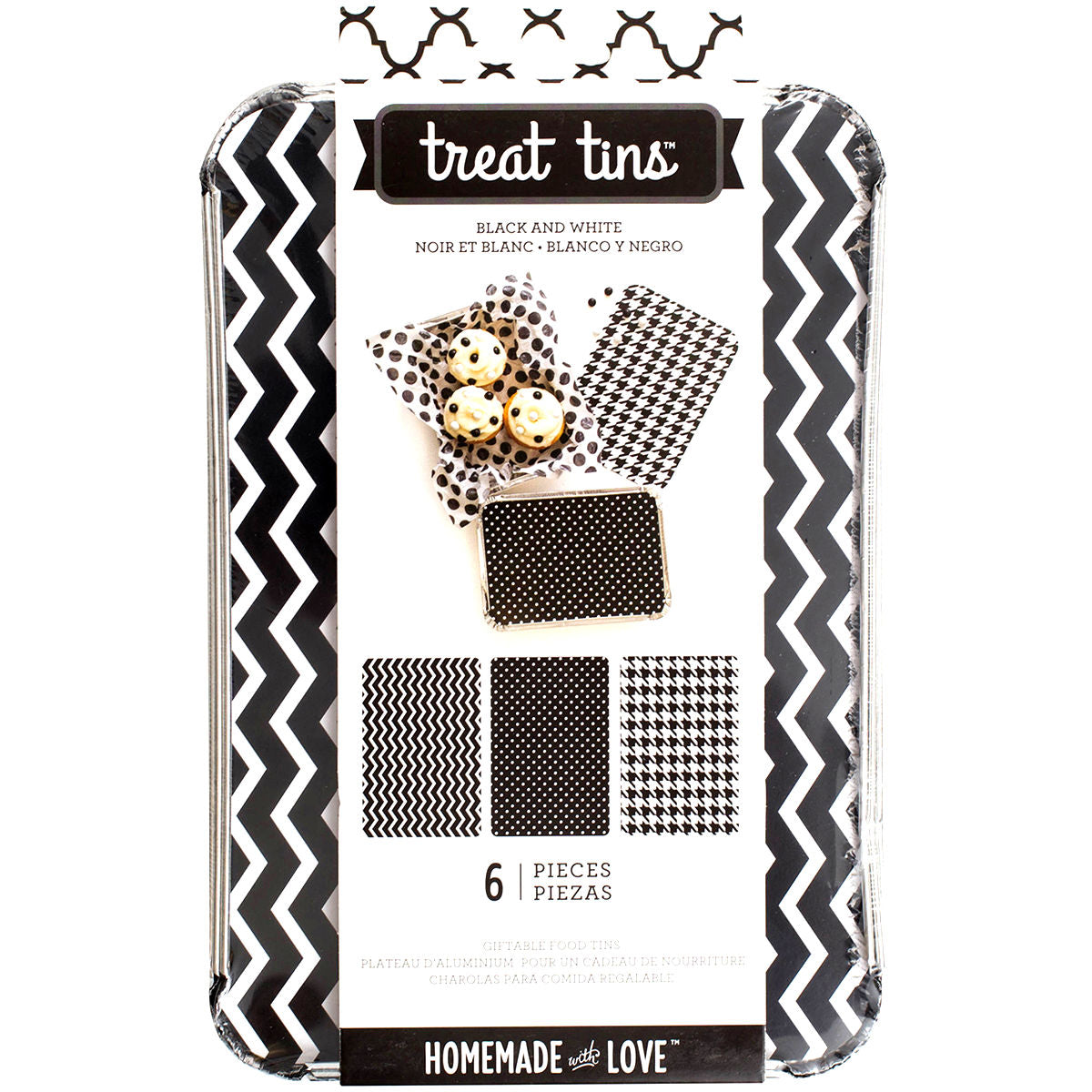 Large Treat Tins: Black and White | www.sprinklebeesweet.com