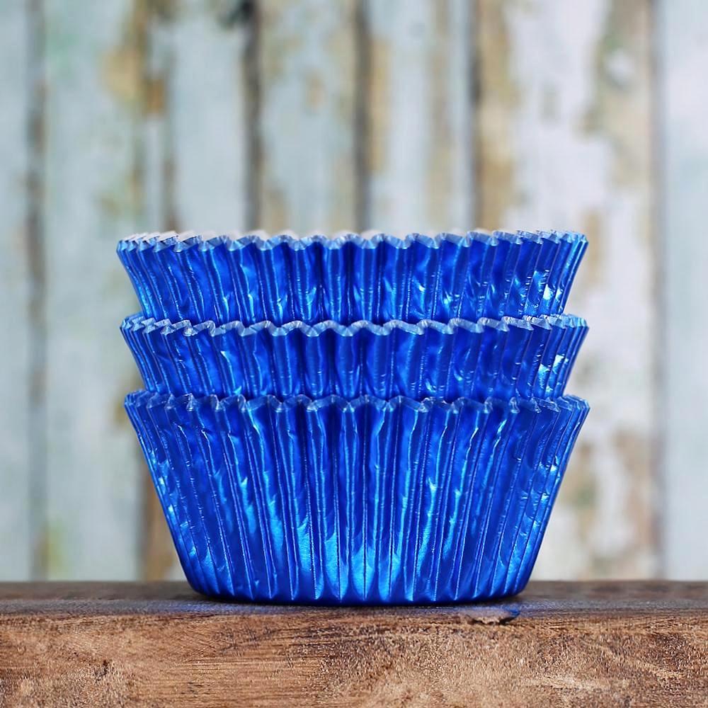 Bulk Cupcake Liners: Blue Foil | www.sprinklebeesweet.com