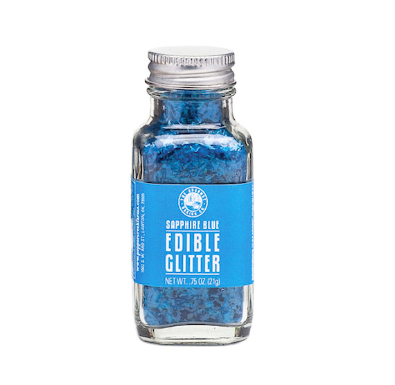 Blue Edible Glitter Flakes | www.sprinklebeesweet.com