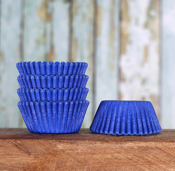 Bulk Mini Royal Blue Cupcake Liners: Solid | www.sprinklebeesweet.com