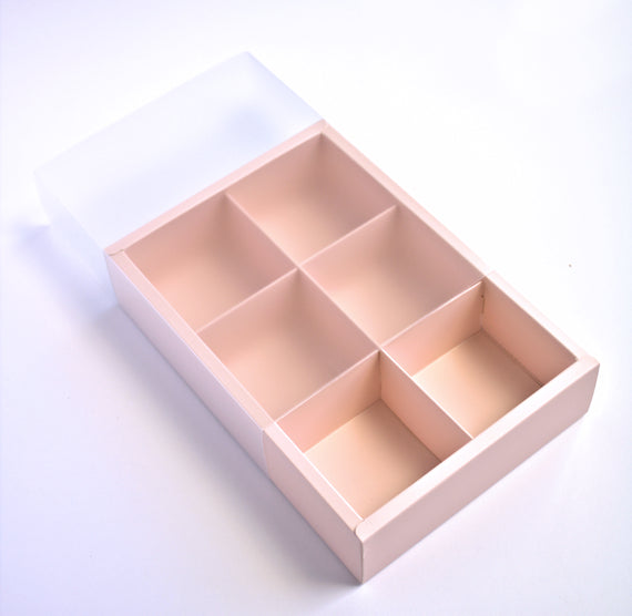 Blush Pink Cake Gem Boxes: 6 Cell | www.sprinklebeesweet.com